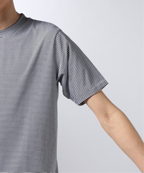 EDIFICE（エディフィス）の「72/2 サイロハイゲージ ボーダークルーネック ショートスリーブ（Tシャツ/カットソー・メンズ・ネイビー/ブラック/ブラック系その他/キャメル・SMALL/MEDIUM/LARGE/X-LARGE）」の18枚目の写真