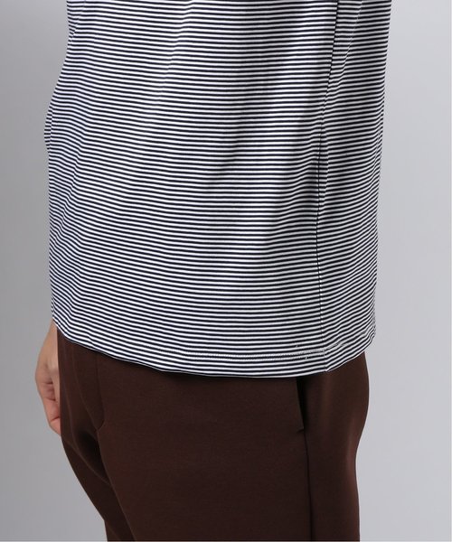 EDIFICE（エディフィス）の「72/2 サイロハイゲージ ボーダークルーネック ショートスリーブ（Tシャツ/カットソー・メンズ・ネイビー/ブラック/ブラック系その他/キャメル・SMALL/MEDIUM/LARGE/X-LARGE）」の20枚目の写真