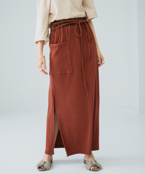 PUBLIC TOKYO(パブリックトウキョウ)の「ラップシルクカットスカート(スカート・レディース・ブラウン/アイボリー・FREE)」の11枚目の写真