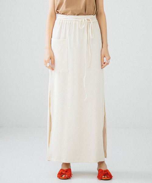 PUBLIC TOKYO(パブリックトウキョウ)の「ラップシルクカットスカート(スカート・レディース・ブラウン/アイボリー・FREE)」の19枚目の写真