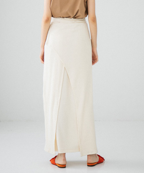 PUBLIC TOKYO(パブリックトウキョウ)の「ラップシルクカットスカート(スカート・レディース・ブラウン/アイボリー・FREE)」の20枚目の写真