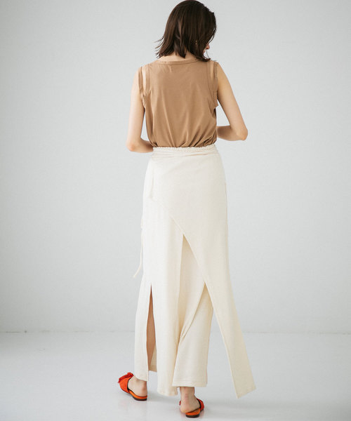 PUBLIC TOKYO(パブリックトウキョウ)の「ラップシルクカットスカート(スカート・レディース・ブラウン/アイボリー・FREE)」の18枚目の写真