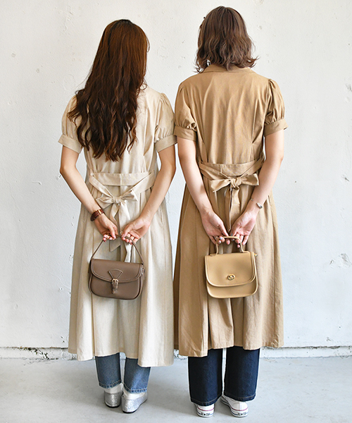 PairPair（ペアペア）の「リネン混カイキンガウンワンピ（ワンピース・レディース・ベージュ/アイボリー・FREE）」の5枚目の写真