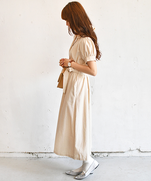 PairPair（ペアペア）の「リネン混カイキンガウンワンピ（ワンピース・レディース・ベージュ/アイボリー・FREE）」の7枚目の写真