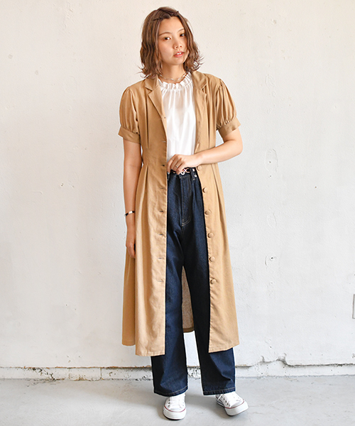 PairPair（ペアペア）の「リネン混カイキンガウンワンピ（ワンピース・レディース・ベージュ/アイボリー・FREE）」の15枚目の写真