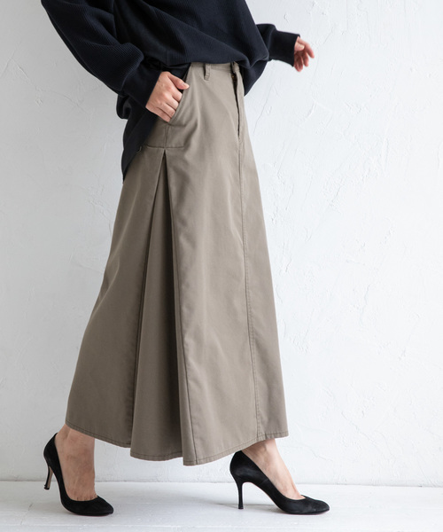 Munich（ミューニック）の「高密度TCチノマキシスカート（スカート・レディース・ブラック/ベージュ/ライトブラウン/カーキ・S/M/XS）」の6枚目の写真
