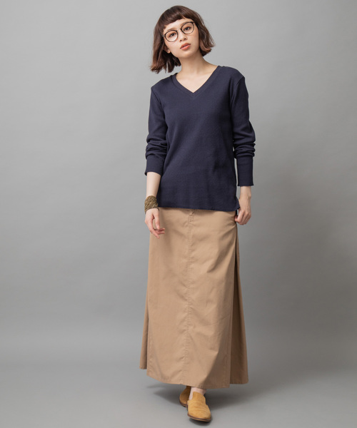 Munich（ミューニック）の「高密度TCチノマキシスカート（スカート・レディース・ブラック/ベージュ/ライトブラウン/カーキ・S/M/XS）」の8枚目の写真