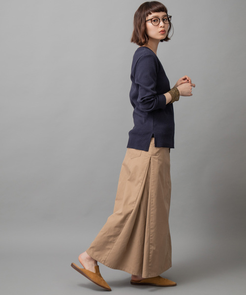 Munich（ミューニック）の「高密度TCチノマキシスカート（スカート・レディース・ブラック/ベージュ/ライトブラウン/カーキ・S/M/XS）」の9枚目の写真