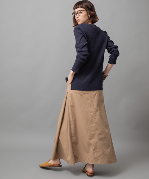 Munich（ミューニック）の「高密度TCチノマキシスカート（スカート・レディース・ブラック/ベージュ/ライトブラウン/カーキ・S/M/XS）」の10枚目の写真