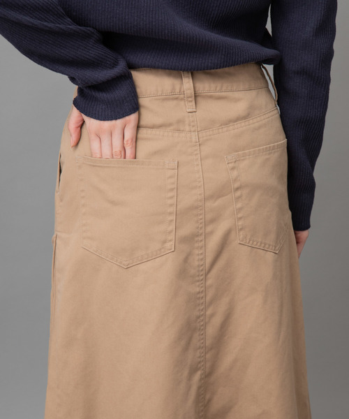 Munich（ミューニック）の「高密度TCチノマキシスカート（スカート・レディース・ブラック/ベージュ/ライトブラウン/カーキ・S/M/XS）」の17枚目の写真