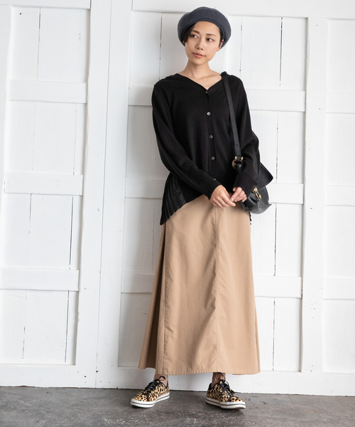 Munich（ミューニック）の「高密度TCチノマキシスカート（スカート・レディース・ブラック/ベージュ/ライトブラウン/カーキ・S/M/XS）」の19枚目の写真