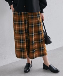 裏起毛クロップド丈2タックワイドパンツ