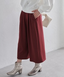 リネンパンツ♡ 赤 カラーパンツ ガウチョパンツ フレア 上品 ブーツに◎ M リネンパンツ♡ 赤 カラーパンツ ガウチョパンツ フレア 上品