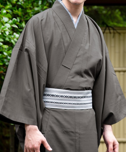 KYOETSU（キョウエツ）の「洗えるメンズ単衣着物（着物・メンズ・ブラック/ネイビー/ブラウン/グレー/レッド/イエロー/ブルー/ライトオリーブ/チャコールグレー・LL/3L/S/M/L）」の4枚目の写真