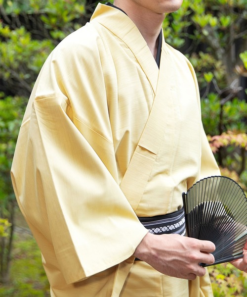 KYOETSU（キョウエツ）の「洗えるメンズ単衣着物（着物・メンズ・ブラック/ネイビー/ブラウン/グレー/レッド/イエロー/ブルー/ライトオリーブ/チャコールグレー・LL/3L/S/M/L）」の8枚目の写真