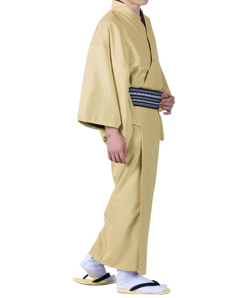 KYOETSU（キョウエツ）の「洗えるメンズ単衣着物（着物・メンズ・ブラック/ネイビー/ブラウン/グレー/レッド/イエロー/ブルー/ライトオリーブ/チャコールグレー・LL/3L/S/M/L）」の19枚目の写真