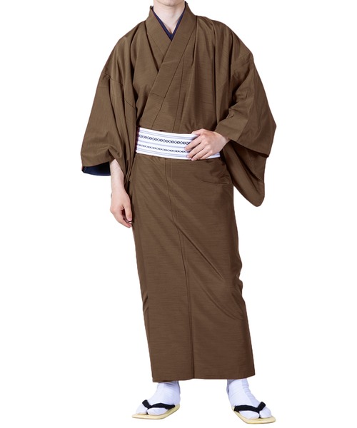 KYOETSU（キョウエツ）の「洗えるメンズ単衣着物（着物・メンズ・ブラック/ネイビー/ブラウン/グレー/レッド/イエロー/ブルー/ライトオリーブ/チャコールグレー・LL/3L/S/M/L）」の14枚目の写真