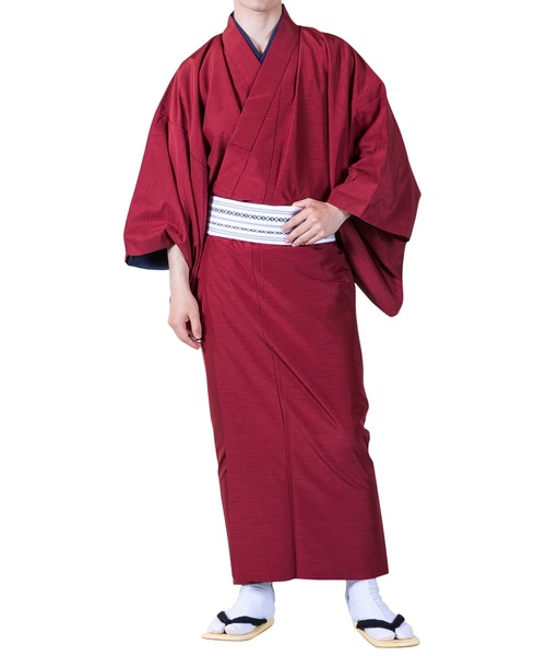 KYOETSU（キョウエツ）の「洗えるメンズ単衣着物（着物・メンズ・ブラック/ネイビー/ブラウン/グレー/レッド/イエロー/ブルー/ライトオリーブ/チャコールグレー・LL/3L/S/M/L）」の18枚目の写真