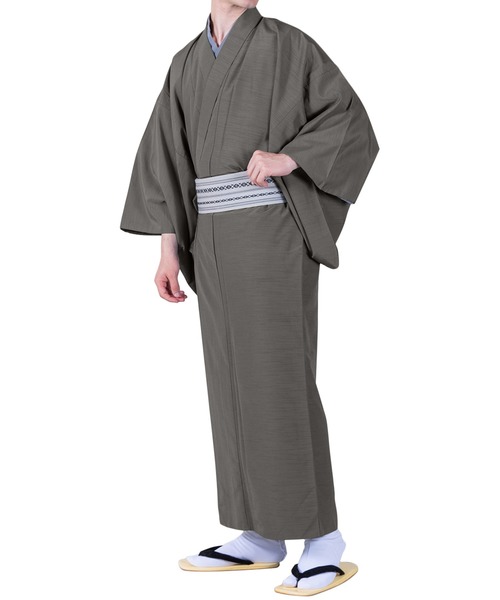 KYOETSU（キョウエツ）の「洗えるメンズ単衣着物（着物・メンズ・ブラック/ネイビー/ブラウン/グレー/レッド/イエロー/ブルー/ライトオリーブ/チャコールグレー・LL/3L/S/M/L）」の12枚目の写真