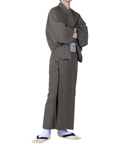 KYOETSU（キョウエツ）の「洗えるメンズ単衣着物（着物・メンズ・ブラック/ネイビー/ブラウン/グレー/レッド/イエロー/ブルー/ライトオリーブ/チャコールグレー・LL/3L/S/M/L）」の13枚目の写真