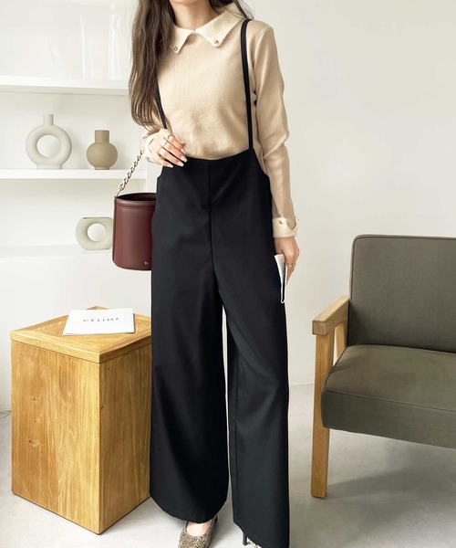 GeeRA（ジーラ）の「サロペットワイドパンツ（サロペット/オーバーオール・レディース・ベージュ/ブラック/チェック/ブラウン/ブルー系その他/チャコール/カーキ/アイボリー・MEDIUM/LARGE/X-LARGE/XX-LARGE/SMALL）」の21枚目の写真