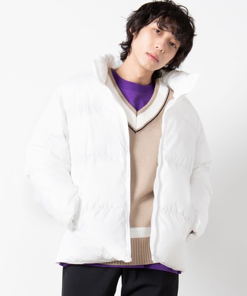 WEGO（ウィゴー）の「WEGO/カラーパフィブルゾン（ダウンジャケット/コート・メンズ・オレンジ/ホワイト/ブラック/ベージュ/レッド/ターコイズブルー/パープル・MEDIUM/LARGE）」の2枚目の写真