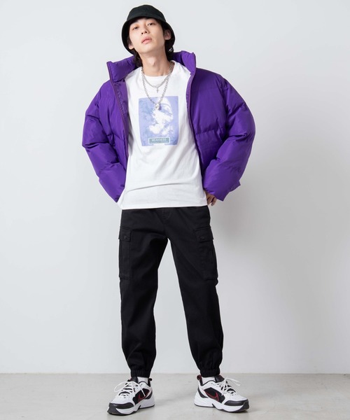 WEGO（ウィゴー）の「WEGO/カラーパフィブルゾン（ダウンジャケット/コート・メンズ・オレンジ/ホワイト/ブラック/ベージュ/レッド/ターコイズブルー/パープル・MEDIUM/LARGE）」の19枚目の写真