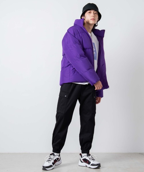 WEGO（ウィゴー）の「WEGO/カラーパフィブルゾン（ダウンジャケット/コート・メンズ・オレンジ/ホワイト/ブラック/ベージュ/レッド/ターコイズブルー/パープル・MEDIUM/LARGE）」の8枚目の写真