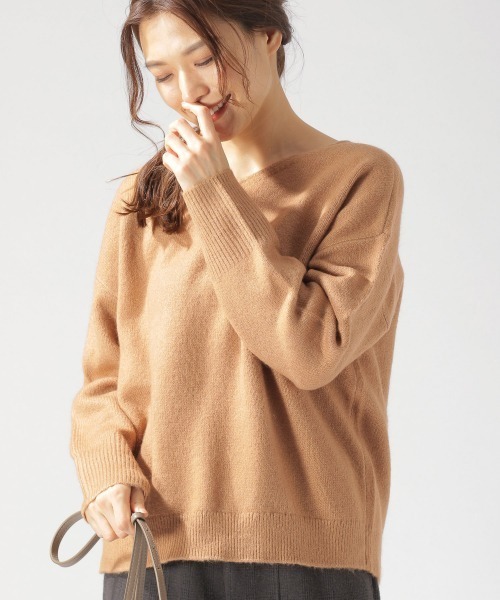 BAYFLOW（ベイフロー）の「2WAYVネックニットプルオーバー（ニット/セーター・レディース・ベージュ/ピンク/オレンジ/グリーン/アイボリー・FREE）」の14枚目の写真