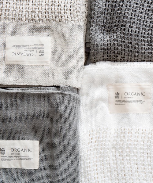 sarasa design（サラサデザイン）の「b2c オーガニックコットン メッシュ タオルケット S（寝具・レディース・ホワイト/ライトグレー/チャコールグレー・ONESIZE）」の9枚目の写真