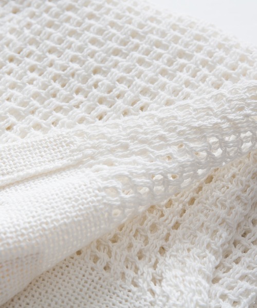 sarasa design（サラサデザイン）の「b2c オーガニックコットン メッシュ タオルケット S（寝具・レディース・ホワイト/ライトグレー/チャコールグレー・ONESIZE）」の12枚目の写真