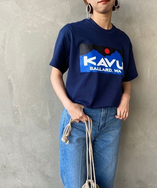 KAVU（カブー）の「[KAVU/カブー] BALLARD LOGO Tシャツ（Tシャツ/カットソー・レディース・ホワイト/ブラック/ネイビー・M/L/XL）」の3枚目の写真