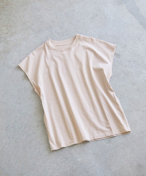 ADAM ET ROPE'（アダムエロペ）の「コットンクルーネックフレンチTee（Tシャツ/カットソー・レディース・ホワイト/チャコールグレー/ベージュ系その他・FREE）」の9枚目の写真