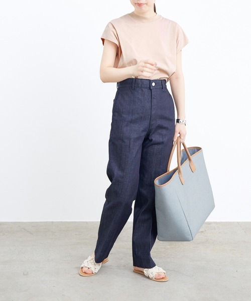 ADAM ET ROPE'（アダムエロペ）の「コットンクルーネックフレンチTee（Tシャツ/カットソー・レディース・ホワイト/チャコールグレー/ベージュ系その他・FREE）」の8枚目の写真