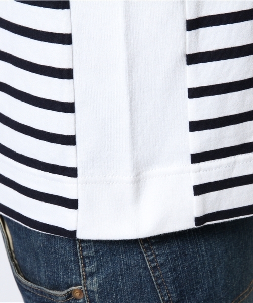 EDIFICE（エディフィス）の「リバースウィーブボーダーB/N L/S（Tシャツ/カットソー・メンズ・ネイビー/ホワイト・MEDIUM/SMALL/LARGE）」の6枚目の写真