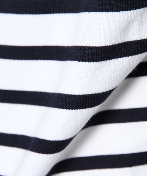 EDIFICE（エディフィス）の「リバースウィーブボーダーB/N L/S（Tシャツ/カットソー・メンズ・ネイビー/ホワイト・MEDIUM/SMALL/LARGE）」の7枚目の写真