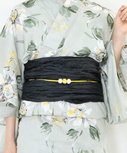 ゆかた館グレース(ユカタカングレース)の「帯飾り 三ツ玉(和装小物・レディース・ブラック/パープル/ブラウン/レッド/イエロー/ブルー/グリーン/マスタード/ブラック系・FREE)」の7枚目の写真