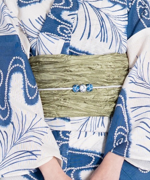 ゆかた館グレース(ユカタカングレース)の「帯飾り 三ツ玉(和装小物・レディース・ブラック/パープル/ブラウン/レッド/イエロー/ブルー/グリーン/マスタード/ブラック系・FREE)」の6枚目の写真