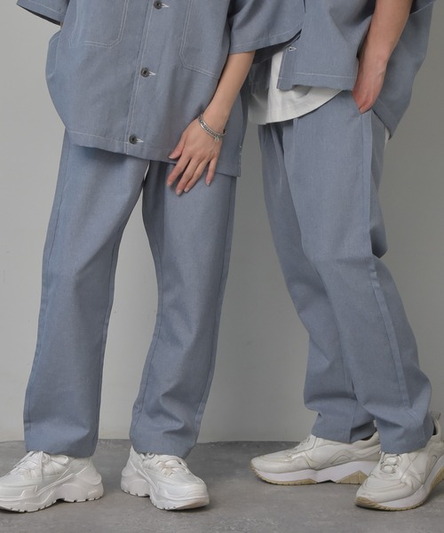 Starting Over（スターティングオーバー）の「ポリトロワイドタックパンツ セットアップ対応（その他パンツ・メンズ・ブラック/ベージュ/グレー/カーキ/ブルー/モカ/ブルー系1/ダークブルー/ホワイト/ブラウン・XL/L/M）」の9枚目の写真