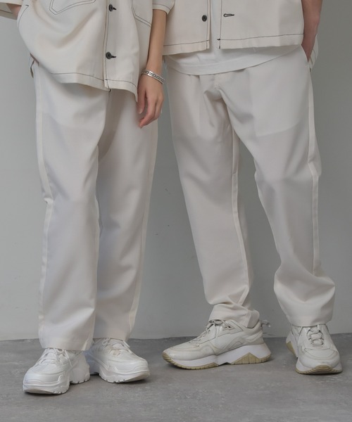Starting Over（スターティングオーバー）の「ポリトロワイドタックパンツ セットアップ対応（その他パンツ・メンズ・ブラック/ベージュ/グレー/カーキ/ブルー/モカ/ブルー系1/ダークブルー/ホワイト/ブラウン・XL/L/M）」の2枚目の写真