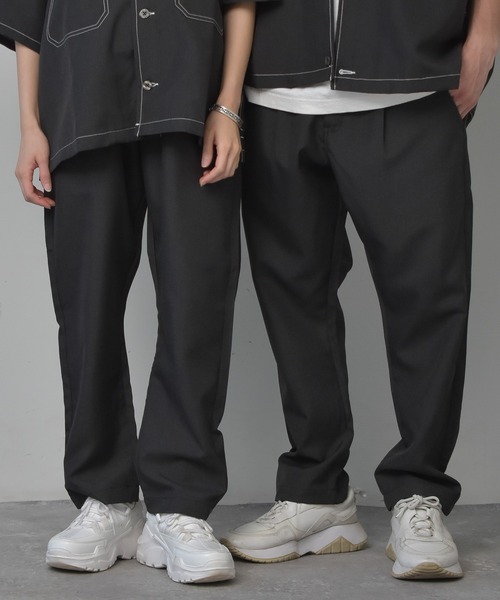 Starting Over（スターティングオーバー）の「ポリトロワイドタックパンツ セットアップ対応（その他パンツ・メンズ・ブラック/ベージュ/グレー/カーキ/ブルー/モカ/ブルー系1/ダークブルー/ホワイト/ブラウン・XL/L/M）」の3枚目の写真