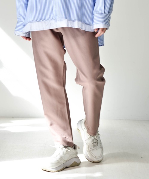 Starting Over（スターティングオーバー）の「ポリトロワイドタックパンツ セットアップ対応（その他パンツ・メンズ・ブラック/ベージュ/グレー/カーキ/ブルー/モカ/ブルー系1/ダークブルー/ホワイト/ブラウン・XL/L/M）」の6枚目の写真