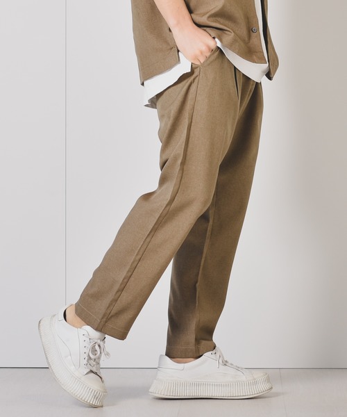 Starting Over（スターティングオーバー）の「ポリトロワイドタックパンツ セットアップ対応（その他パンツ・メンズ・ブラック/ベージュ/グレー/カーキ/ブルー/モカ/ブルー系1/ダークブルー/ホワイト/ブラウン・XL/L/M）」の11枚目の写真