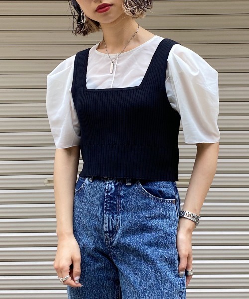 PAGEBOY（ページボーイ）の「シアーボリュームスリーブブラウス（シャツ/ブラウス・レディース・オフホワイト/ブラック・FREE）」の3枚目の写真