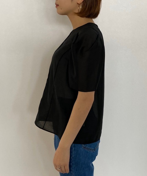 PAGEBOY（ページボーイ）の「シアーボリュームスリーブブラウス（シャツ/ブラウス・レディース・オフホワイト/ブラック・FREE）」の9枚目の写真