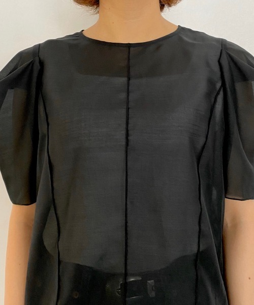 PAGEBOY（ページボーイ）の「シアーボリュームスリーブブラウス（シャツ/ブラウス・レディース・オフホワイト/ブラック・FREE）」の11枚目の写真
