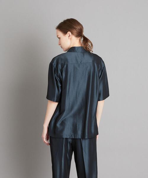Steven Alan（スティーブンアラン）の「＜Steven Alan＞SHINY OPEN COLLAR SHIRT/シャツ（シャツ/ブラウス・レディース・ブラウン/ダークグリーン・MEDIUM/SMALL）」の7枚目の写真