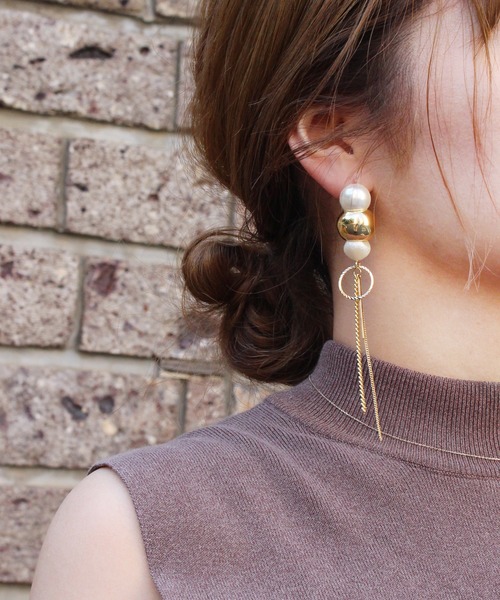 amplis(アンプリス)の「チェーンパールピアス/canble(ピアス(両耳用)・レディース・シルバー/ゴールド/ブルー・FREE)」の6枚目の写真