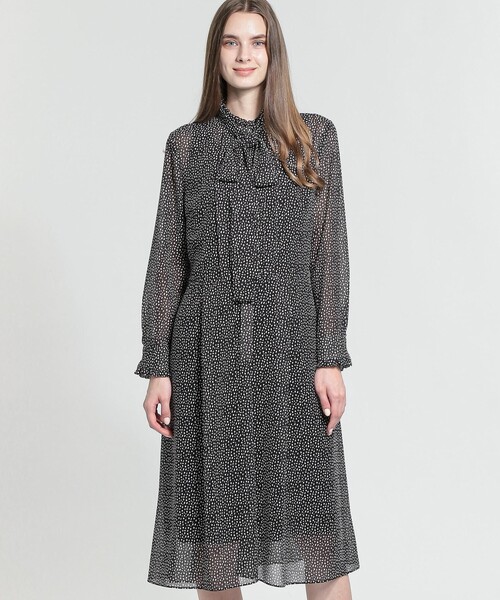 大人の上質 London ドレス Mackintoshランダムドットプリントワンピース ドレス