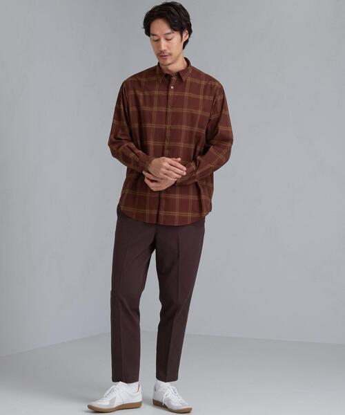 green label relaxing（グリーンレーベルリラクシング）の「CM ポプリン チェック ジャストルーズ 長袖 シャツ（シャツ/ブラウス・メンズ・ベージュ/ブラック/ワインレッド・X-LARGE/SMALL/MEDIUM/LARGE）」の21枚目の写真